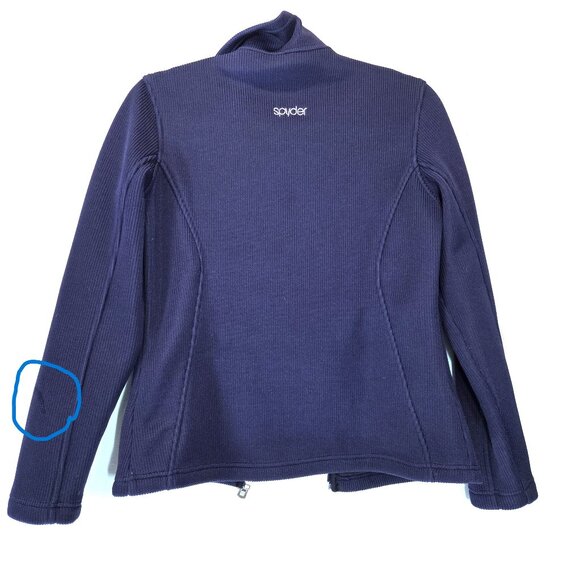 Spyder Blue Knit Fleece Jacket Size M - Picture 4 of 5